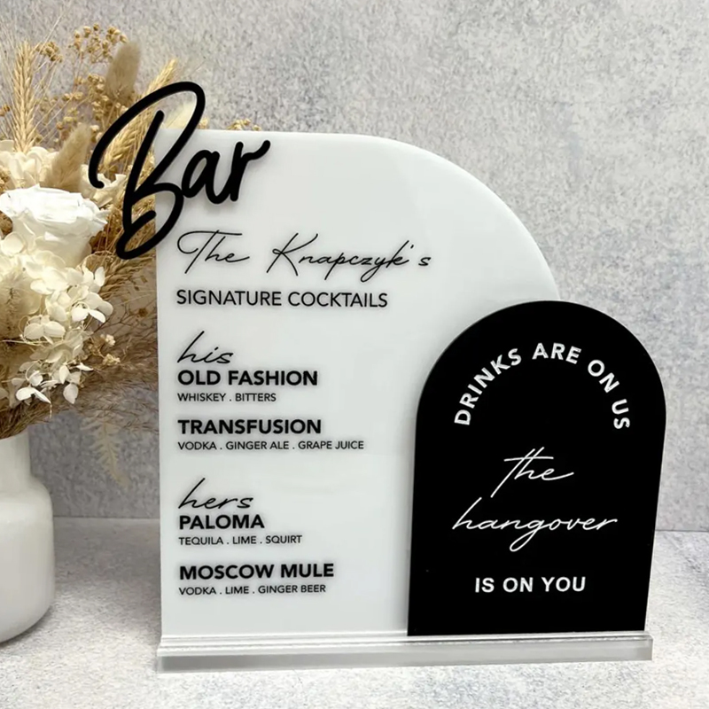 Custom Bar Menu with 3D Cutout - Table Number Gold review and price