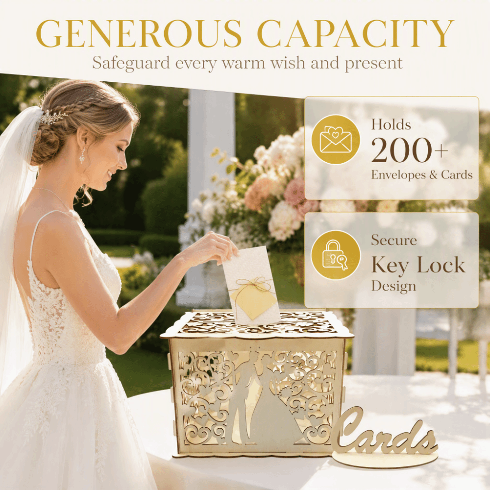22.5x15x15cm Wooden Wedding Ca - Wedding Card Box review and price
